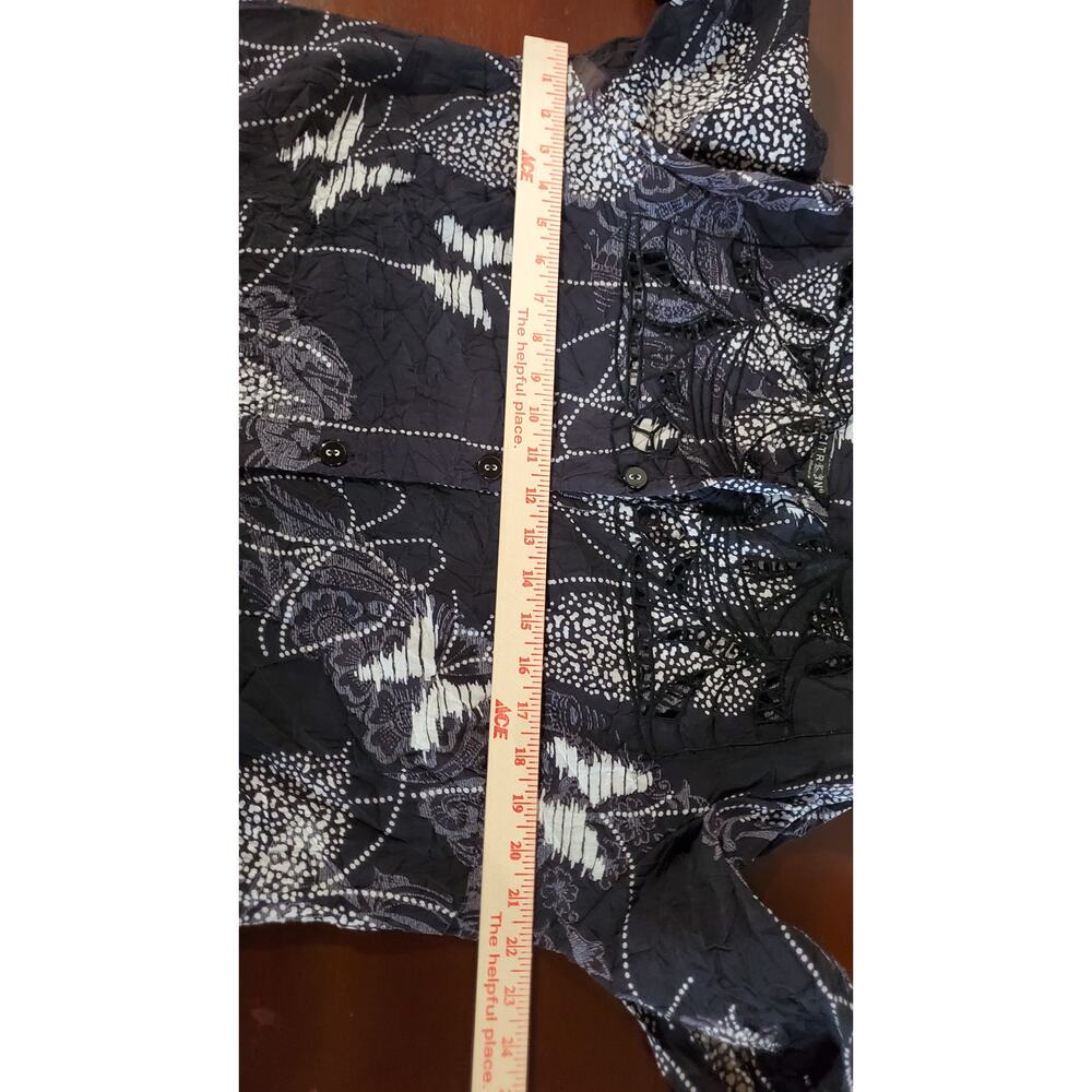 Citron Santa Monica Womens Bamboo Butterfly Crinkle Cutout Blouse Top Size 0X - Picture 9 of 10
